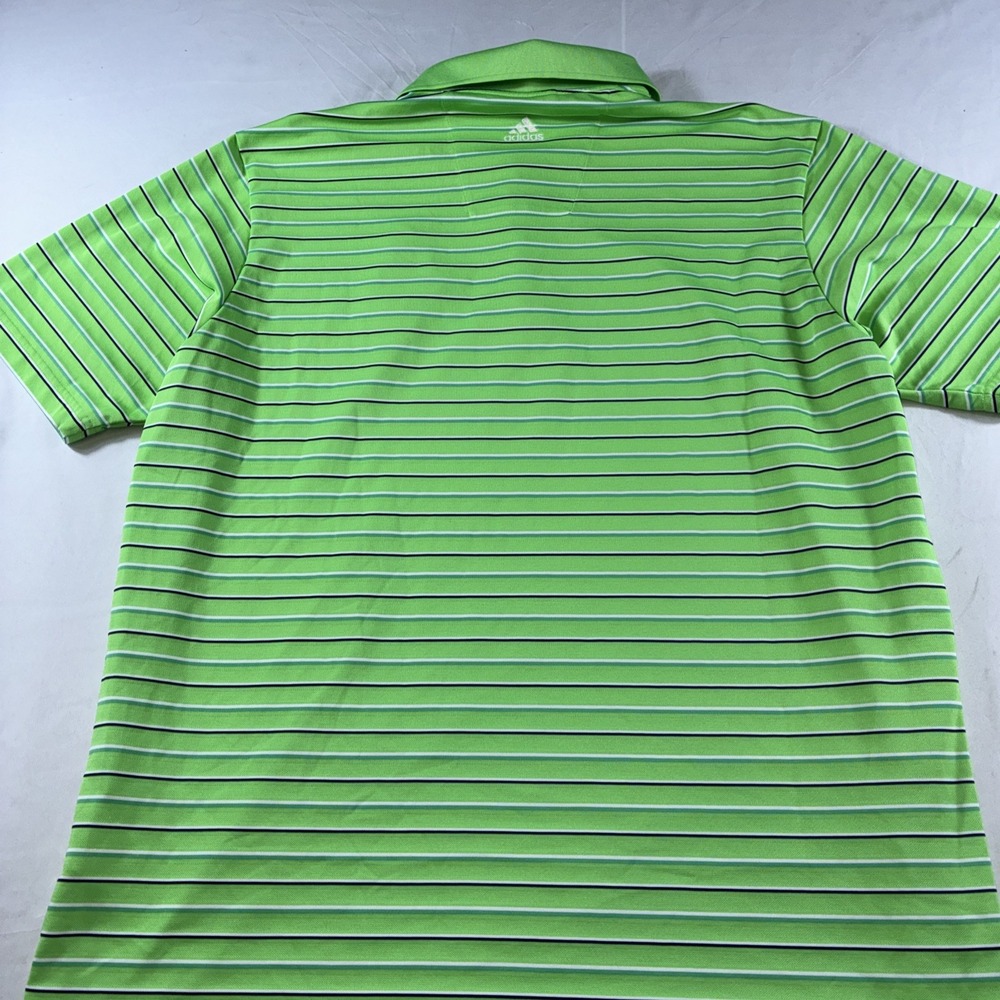 Adidas Mens US Open 2011 Congressional Golf Polo Shirt Lime Green Striped L - Picture 9 of 12